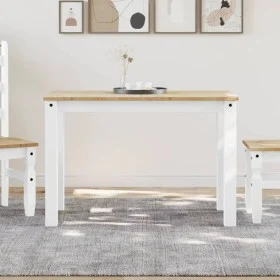 Mesa de comedor Panama madera maciza pino blanco 117x60x75 cm by vidaXL, Kitchen and dining tables - Ref: Foro24-4005704, Pri...