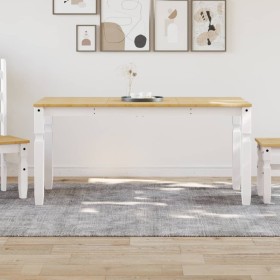 Mesa de comedor Corona madera maciza pino blanco 160x80x75 cm