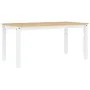 Mesa de comedor Corona madera maciza pino blanco 160x80x75 cm by vidaXL, Kitchen and dining tables - Ref: Foro24-4005719, Pri...