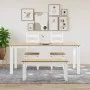 Mesa de comedor Panama madera maciza pino blanco 180x90x75 cm by vidaXL, Kitchen and dining tables - Ref: Foro24-4005710, Pri...