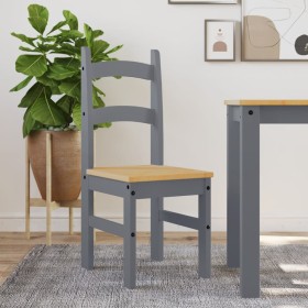 Esszimmerstühle 2 Stück Massivholz Kiefer grau 40x46x99 cm von vidaXL, Essstühle - Ref: Foro24-4005727, Preis: 111,67 €, Raba...