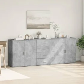 Sideboards 3 Stück aus grauem Beton-Sperrholz von vidaXL, Sideboards - Ref: Foro24-3276612, Preis: 271,71 €, Rabatt: %