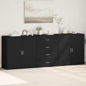 Schränke 3 Stück Sperrholz Schwarz von vidaXL, Sideboards - Ref: Foro24-3276610, Preis: 291,80 €, Rabatt: %