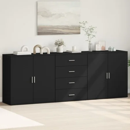 Aparadores 3 uds madera contrachapada negro by vidaXL, Sideboards - Ref: Foro24-3276610, Price: 287,54 €, Discount: %