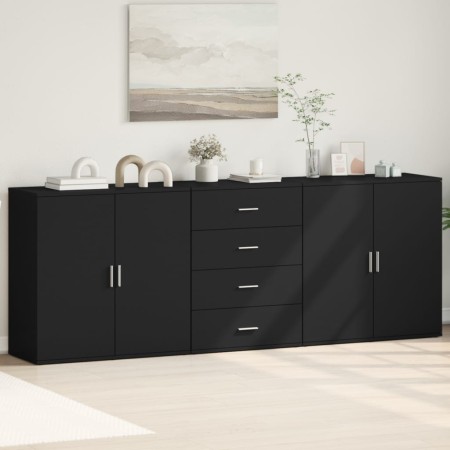 Schränke 3 Stück Sperrholz Schwarz von vidaXL, Sideboards - Ref: Foro24-3276610, Preis: 292,54 €, Rabatt: %