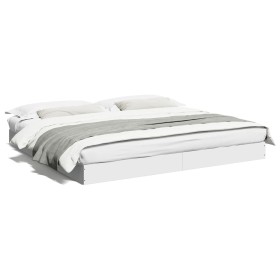 White engineered wood bed frame 180x200 cm by vidaXL, Beds and slatted bases - Ref: Foro24-842000, Price: 110,21 €, Discount: %