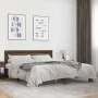 Estructura cama madera ingeniería metal marrón roble 200x200 cm de vidaXL, Camas y somieres - Ref: Foro24-3280131, Precio: 16...