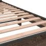 Estructura cama madera ingeniería metal marrón roble 200x200 cm de vidaXL, Camas y somieres - Ref: Foro24-3280131, Precio: 16...