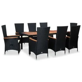 9-piece garden dining set and black synthetic rattan cushions by vidaXL, Garden sets - Ref: Foro24-47682, Price: 887,98 €, Di...