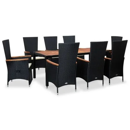 9-piece garden dining set and black synthetic rattan cushions by vidaXL, Garden sets - Ref: Foro24-47682, Price: 887,98 €, Di...