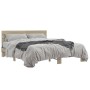 Sonoma oak metal engineered wood bed frame 160x200 cm by vidaXL, Beds and slatted bases - Ref: Foro24-3280138, Price: 147,67 ...