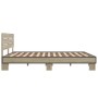 Sonoma oak metal engineered wood bed frame 160x200 cm by vidaXL, Beds and slatted bases - Ref: Foro24-3280138, Price: 147,67 ...