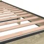 Estructura cama madera ingeniería metal roble Sonoma 160x200 cm de vidaXL, Camas y somieres - Ref: Foro24-3280138, Precio: 14...