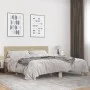 Estructura cama madera ingeniería metal roble Sonoma 180x200 cm de vidaXL, Camas y somieres - Ref: Foro24-3280133, Precio: 15...