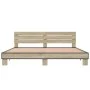 Estructura cama madera ingeniería metal roble Sonoma 180x200 cm de vidaXL, Camas y somieres - Ref: Foro24-3280133, Precio: 15...