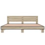 Estructura cama madera ingeniería metal roble Sonoma 180x200 cm