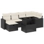 Gartensofagarnitur 7-teilig mit schwarzen Polstern aus synthetischem Rattan von vidaXL, Gartensets - Ref: Foro24-3274816, Pre...
