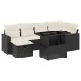 Set de sofás de jardín 7 pzas con cojines ratán sintético negro by vidaXL, Garden sets - Ref: Foro24-3274816, Price: 458,77 €...