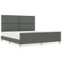 Estructura de cama con cabecera Gris oscuro 180 x 200 cm tela