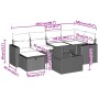 Gartensofagarnitur 7-teilig mit schwarzen Polstern aus synthetischem Rattan von vidaXL, Gartensets - Ref: Foro24-3274816, Pre...