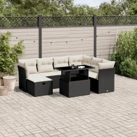 Set de sofás de jardín 8 piezas y cojines ratán sintético negro by vidaXL, Garden sets - Ref: Foro24-3274676, Price: 513,31 €...