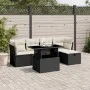 Set de sofás de jardín 6 piezas y cojines ratán sintético negro by vidaXL, Garden sets - Ref: Foro24-3274636, Price: 388,31 €...