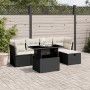 Set de sofás de jardín 6 piezas y cojines ratán sintético negro by vidaXL, Garden sets - Ref: Foro24-3274636, Price: 372,05 €...
