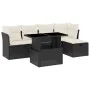 6-teiliges Gartensofa-Set und Kissen aus schwarzem Kunststoff-Rattan. von vidaXL, Gartensets - Ref: Foro24-3274636, Preis: 38...