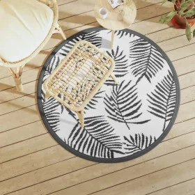 Außen-Teppich ARAKIL in Weiß und Schwarz Ø120 cm aus PP von vidaXL, Outdoor-Protektoren - Ref: Foro24-368470, Preis: 27,66 €,...