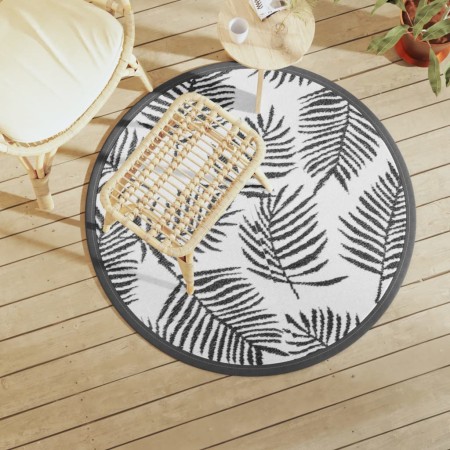 Alfombra de exterior ARAKIL blanco y negro Ø120 cm PP de vidaXL, Protectores para exterior - Ref: Foro24-368470, Precio: 28,3...