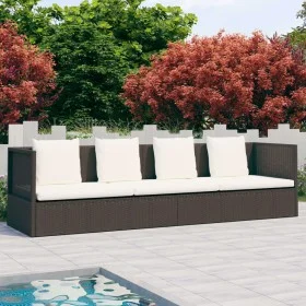 Gartensofa mit braunen synthetischen Rattankissen von vidaXL, Liegen - Ref: Foro24-49392, Preis: 252,67 €, Rabatt: %