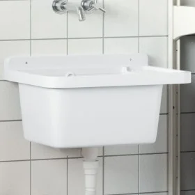 Fregadero lavabo de pared resina blanco 50x35x24 cm by vidaXL, Sinks - Ref: Foro24-4002794, Price: 65,92 €, Discount: %