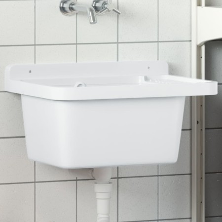 Wandwaschbecken aus weißem Harz 50x35x24 cm von vidaXL, Sinkt - Ref: Foro24-4002794, Preis: 61,49 €, Rabatt: %