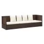 Sofá de jardín con cojines ratán sintético marrón de vidaXL, Tumbonas - Ref: Foro24-49392, Precio: 252,67 €, Descuento: %