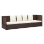 Sofá de jardín con cojines ratán sintético marrón de vidaXL, Tumbonas - Ref: Foro24-49392, Precio: 218,54 €, Descuento: %