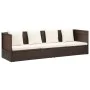 Gartensofa mit braunen synthetischen Rattankissen von vidaXL, Liegen - Ref: Foro24-49392, Preis: 252,67 €, Rabatt: %
