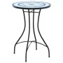 Mesa de bistró de mosaico cerámica azul y blanco Ø50x70 cm de vidaXL, Mesas de jardín - Ref: Foro24-4003399, Precio: 81,69 €,...