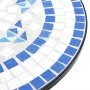 Mesa de bistró de mosaico cerámica azul y blanco Ø50x70 cm de vidaXL, Mesas de jardín - Ref: Foro24-4003399, Precio: 81,69 €,...