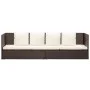 Sofá de jardín con cojines ratán sintético marrón de vidaXL, Tumbonas - Ref: Foro24-49392, Precio: 252,67 €, Descuento: %