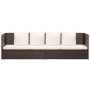 Sofá de jardín con cojines ratán sintético marrón de vidaXL, Tumbonas - Ref: Foro24-49392, Precio: 218,54 €, Descuento: %