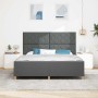 Estructura de cama con cabecera Gris oscuro 180 x 200 cm tela