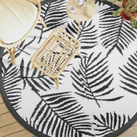 Alfombra de exterior ARAKIL blanco y negro Ø200 cm PP de vidaXL, Protectores para exterior - Ref: Foro24-368472, Precio: 43,4...