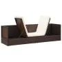 Sofá de jardín con cojines ratán sintético marrón de vidaXL, Tumbonas - Ref: Foro24-49392, Precio: 252,67 €, Descuento: %