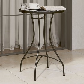 Mesa de bistró de mosaico cerámica negro y blanco Ø50x70 cm by vidaXL, Garden tables - Ref: Foro24-4003400, Price: 83,20 €, D...