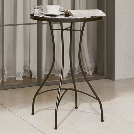 Mesa de bistró de mosaico cerámica negro y blanco Ø50x70 cm by vidaXL, Garden tables - Ref: Foro24-4003400, Price: 83,20 €, D...