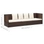 Garden sofa with brown synthetic rattan cushions by vidaXL, Loungers - Ref: Foro24-49392, Price: 212,21 €, Discount: %