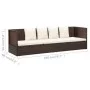 Gartensofa mit braunen synthetischen Rattankissen von vidaXL, Liegen - Ref: Foro24-49392, Preis: 252,67 €, Rabatt: %