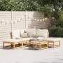 Gartenmöbel-Set 6-teilig mit massiven Akazienholzrahmen und Kissen. von vidaXL, Modulare Sofas für den Außenbereich - Ref: Fo...