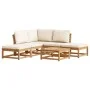 Gartenmöbel-Set 6-teilig mit massiven Akazienholzrahmen und Kissen. von vidaXL, Modulare Sofas für den Außenbereich - Ref: Fo...