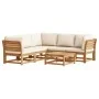 Gartenmöbel-Set 6-teilig mit massiven Akazienholzrahmen und Kissen. von vidaXL, Modulare Sofas für den Außenbereich - Ref: Fo...